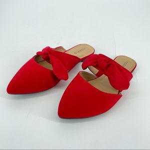 TORRID Red Bow Slip On Mules